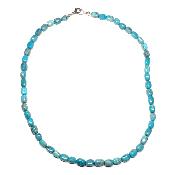 Turquoise - Collier de pierres roulées "Grain de café"