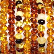 Ambre de la Baltique - Bracelet pierre roulée (Lot de 10 pièces)