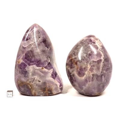 Améthyste à Chevrons - Forme libre n°10 (Lot de 2 pièces)