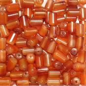 Cornaline - Fil de perles Tube (Lot de 60 perles)