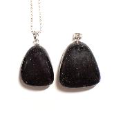 Obsidienne Noire - Pendentif pierre roulée (Lot de 20 pièces) 