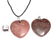 Rhodonite - pendentif coeur (Lot de 10 pièces) 
