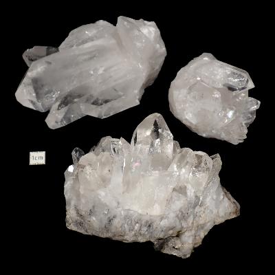 Cristal de roche - Amas n° 01 (Lot de 3 pièces)