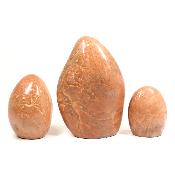 Pierre de Lune Orange - Forme libre n° 04 (Lot de 3 pièces)