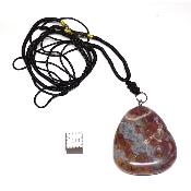 Piétersite avec cordon - pendentif pierre plate (Lot de 10 pièces) 