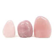Quartz Rose - Forme libre n° 03 (Lot de 3 pièces)