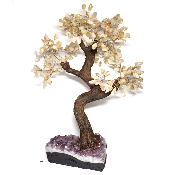 Arbre en pierre de Citrine Naturelle base Améthyste du Brésil Lot n°2604