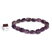 Améthyste - Bracelets pierres roulées carrées (Lot de 5 pièces)