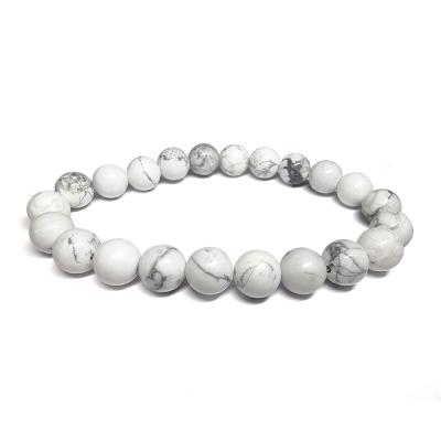 Howlite - Bracelet Boule 6 mm (Lot de 5 pièces)