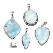 Larimar Pendentifs Argent (Lot de 4 pièces) 15742