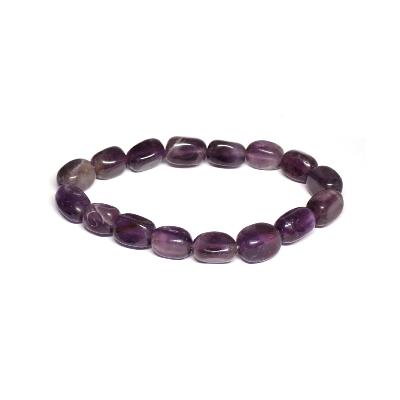 Bracelet Perles Améthyste Naturelle Fait Main - Sur Mesure, Sans Fermoir, Homme/femme/enfant