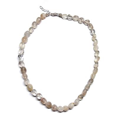 Collier Réglable En Rutile Or (130 Carats) - Chaîne En Argent Massif 925 - Fabriqué En France - Neuf