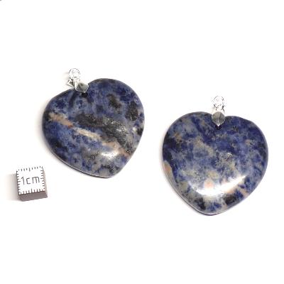 Sodalite - pendentif coeur (Lot de 10 pièces) 