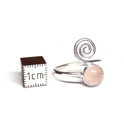 Quartz Rose - Bagues Spirale Réglable en Argent (Lot de 5 pièce)