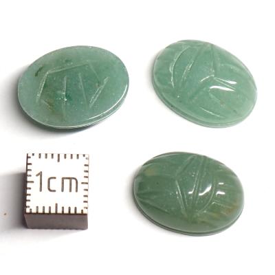 Aventurine Verte - cabochon Scarabé (Lot de 10 pièces) 