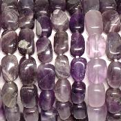 Améthyste - Bracelets pierres roulées carrées (Lot de 5 pièces)