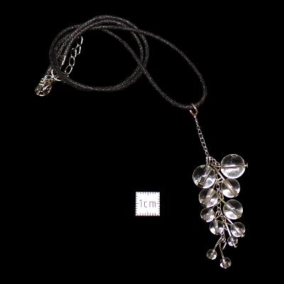 Cristal de Roche avec cordon - pendentif grappe (Lot de 10 pièces) 