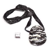 Jaspe Coquille avec cordon - pendentif pierre plate (Lot de 10 pièces) 