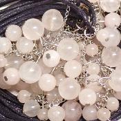 Quartz Rose avec cordon - pendentif grappe (Lot de 10 pièces) 