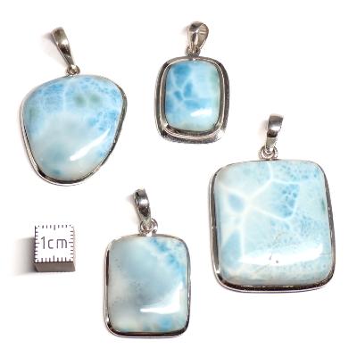 Larimar Pendentifs Argent (Lot de 4 pièces) 15741