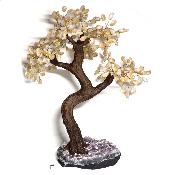 Arbre en pierre de Citrine Naturelle base Améthyste du Brésil Lot n°2605