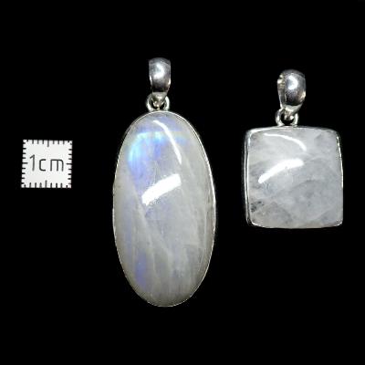 Pierre de Lune Bleutée Pendentifs Argent (Lot de 2 pièces) 2631