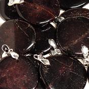 Grenat Rouge - pendentif mini pierre plate