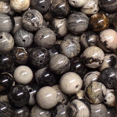 Jaspe Feuille d'Argent - perles