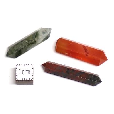 Jaspe Héliotrope - Pointe biterminée (Lot de 20 pièces) 