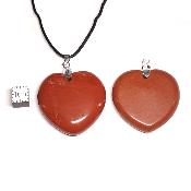 Jaspe Rouge  - pendentif coeur (Lot de 10 pièces) 