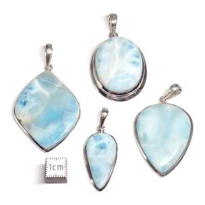 Larimar Pendentifs Argent (Lot de 4 pièces) 15742