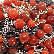 Cornaline avec cordon - pendentif grappe (Lot de 10 pièces) 