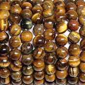 Oeil de Tigre - Bracelet Boule 6 mm Qualité A (Lot de 5 pièces)