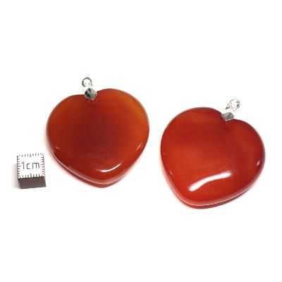 Cornaline - pendentif coeur (Lot de 10 pièces) 