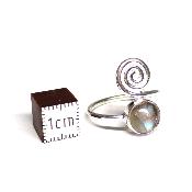 Labradorite - Bagues Spirale Réglable en Argent (Lot de 5 pièce)