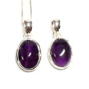 Améthyste - Pendentif en Argent (Lot de 3 pièce)