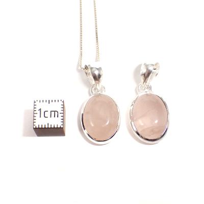 Quartz Rose - Pendentif en Argent (Lot de 3 pièce)