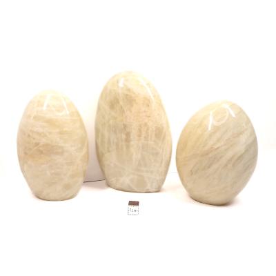 Pierre de Lune Blanche - Forme libre n°10 (Lot de 3 pièces)