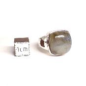 Labradorite - Bagues Carrée Réglable en Argent (Lot de 3 pièce)