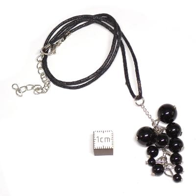 Obsidienne Noire avec cordon - pendentif grappe (Lot de 10 pièces) 