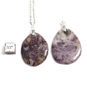 Jaspe fleur pourpre - pendentif mini pierre plate
