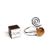 Oeil de Tigre - Bagues Spirale Réglable en Argent (Lot de 5 pièce)