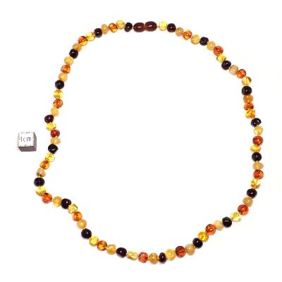 Ambre de la Baltique tricolores - Collier Roulé