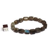 Labradorite - Bracelets pierres roulées carrées (Lot de 5 pièces)