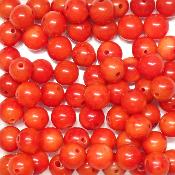 Corail Rouge - Fil de perles 6 mm (Lot de 150 perles)