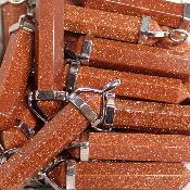 Pierre de Soleil Synthétique - Pendentif Biterminée (Lot de 5 pièces) 