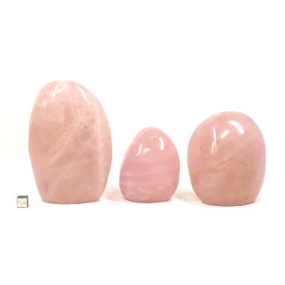Quartz Rose - Forme libre n° 17 (Lot de 3 pièces)