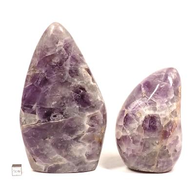 Améthyste à Chevrons - Forme libre n°08 (Lot de 2 pièces)