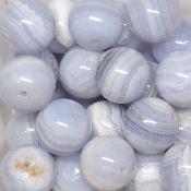 Calcedoine Bleue - Fil de perles 12 mm (Lot de 30 perles)