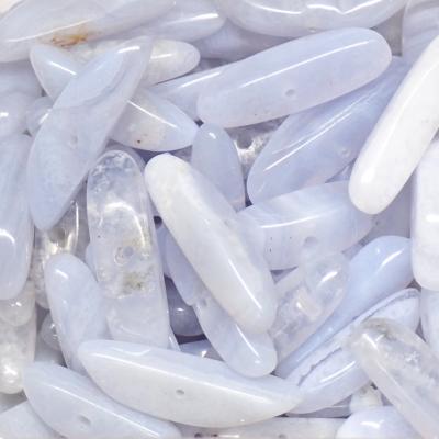 Calcedoine Bleue - Fil de perles Baroques (Lot de 80 perles)